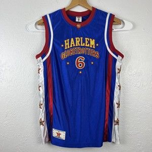 Harlem Globetrotters Adult Small #6 T-Time Jersey Blue Red White Stars